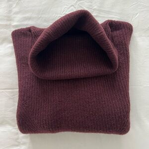 RW&Co. Merino-Blend Burgundy Turtleneck Sweater